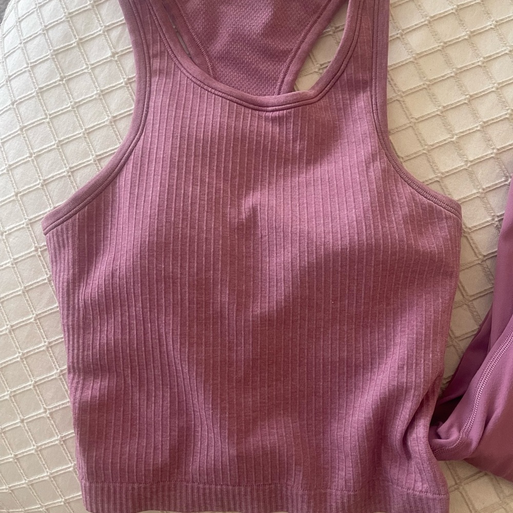 lululemon athletica Ribbed Mauve Tank Top